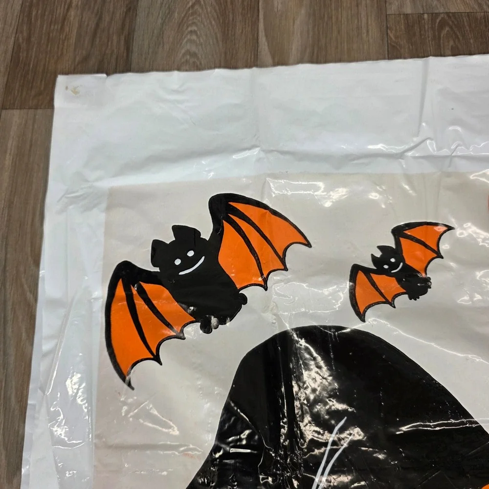 Vintage Halloween Witch Door Cover 30x60 Fun World Cat Pumpkin Figure‎